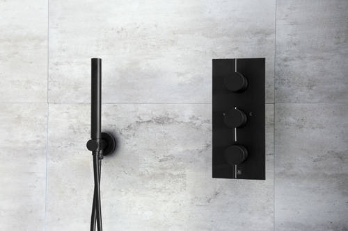 Additional image for Shower Outlet With Handset & Hose (Matt Black).