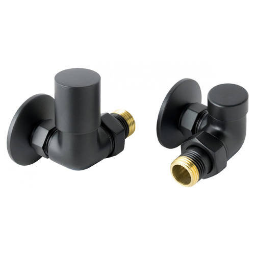 Additional image for Corner Radiator Valves (Matt Black).