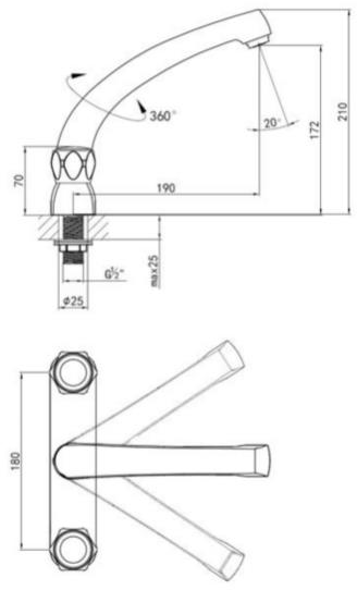 Additional image for Astra Sink Mixer Kitchen Tap With Swivel Spout (Chrome).