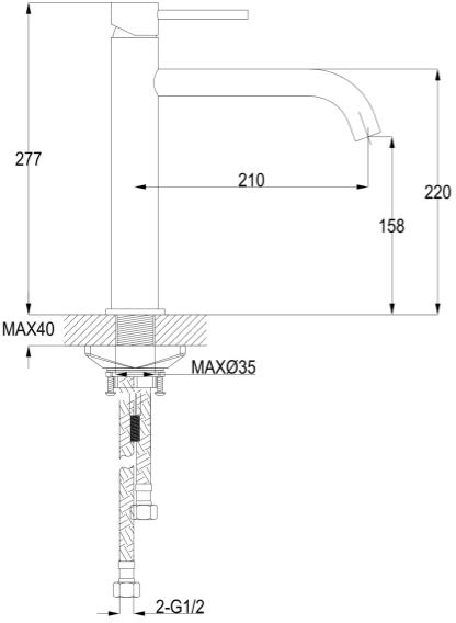 Additional image for Florence Kitchen Tap With Lever Handle (Chrome).