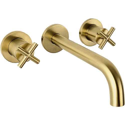 Additional image for Wall Mounted Basin Tap (Brushed Brass).
