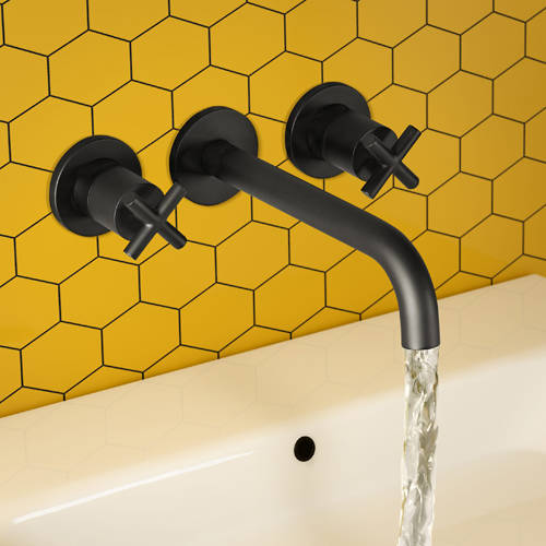 Additional image for Wall Mounted Basin Tap (Matt Black).