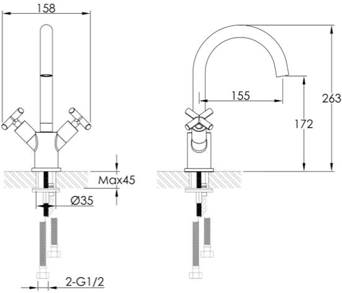 Additional image for Basin Mixer Tap (Brushed Brass).