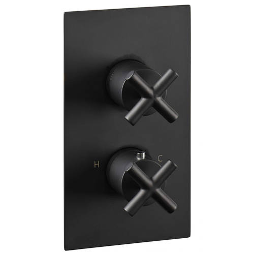 Additional image for Concealed Thermostatic Shower Valve (2 Outlet, Matt Black).