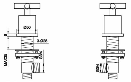 Additional image for Panel Valves (Brushed Brass).