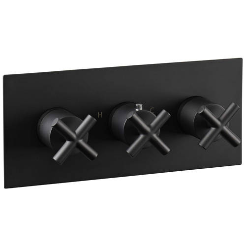 Additional image for Concealed Thermostatic Shower Valve (2 Outlet, Matt Black).