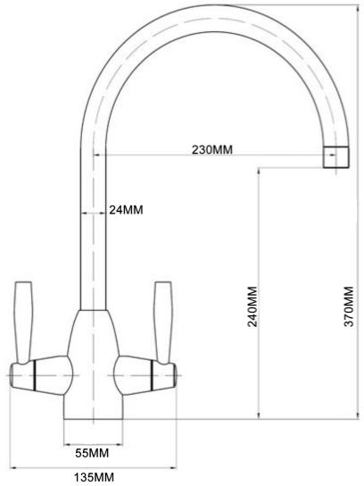 Additional image for Blink Kitchen Tap With Lever Handles (Chrome).