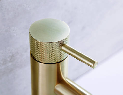 Additional image for Basin Mixer Tap With Designer Handle (Brushed Brass).