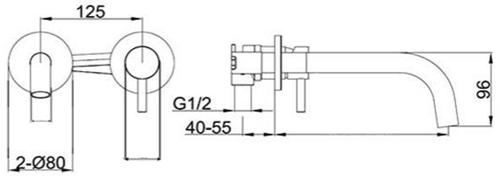 Additional image for Wall Mounted Basin Tap With Designer Handle (250mm, Br Brass).