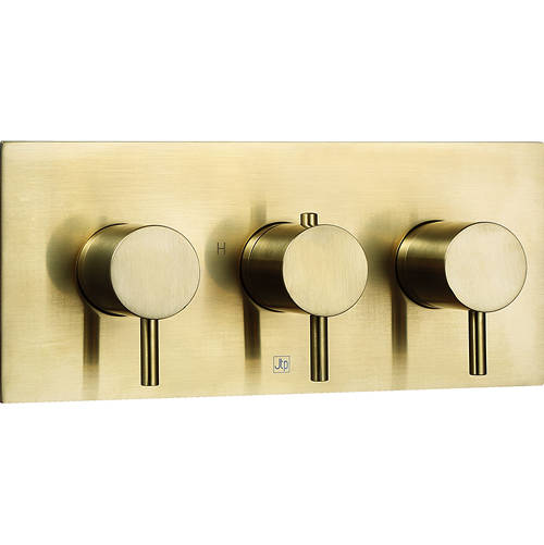 Additional image for Thermostatic Shower Valve With Designer Handles (2 Outlet, B Brass).