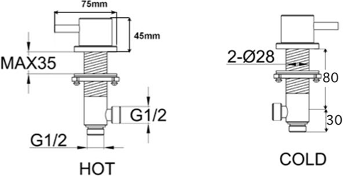 Additional image for Panel Valves With Designer Handles (Brushed Brass).