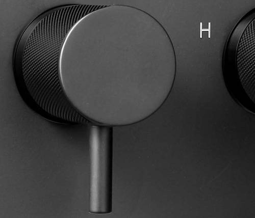 Additional image for Thermostatic Shower Valve With Designer Handles (2 Outlet, M Black).