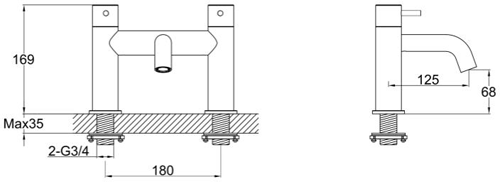 Additional image for Basin & Bath Filler Tap Pack (Stainless Steel).