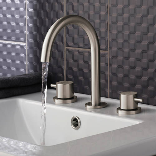 Additional image for 3 Hole Basin & 5 Hole Bath Shower Mixer Tap Pack (Stainless Steel).