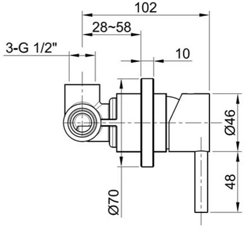 Additional image for Concealed Shower Valve & Ceiling Mounted Head (S Steel).