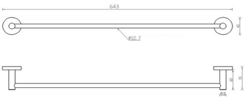 Additional image for Towel Rail (643mm, Stainless Steel).