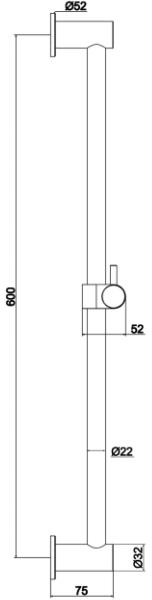 Additional image for Shower Slide Rail Kit (Stainless Steel).