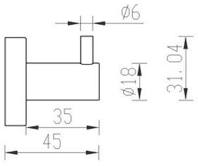 Additional image for Single Robe Hook (Stainless Steel).