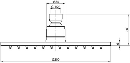 Additional image for Slim Round Shower Head (200mm, Stainless Steel).