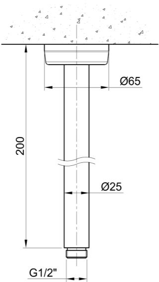 Additional image for Round Ceiling Mounting Shower Arm (Stainless Steel).