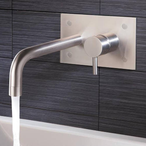 Additional image for Wall Mounted Basin Mixer Tap (225mm, Stainless Steel).