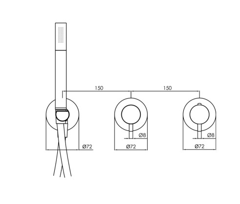 Additional image for Concealed Thermostatic Shower Valve With Handset (2 Outlets, Stainless Steel).