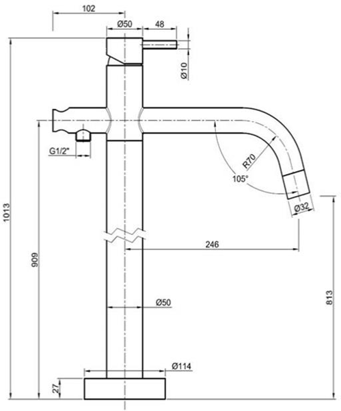 Additional image for Floor Standing Bath Shower Mixer Tap With Kit (Stainless Steel).