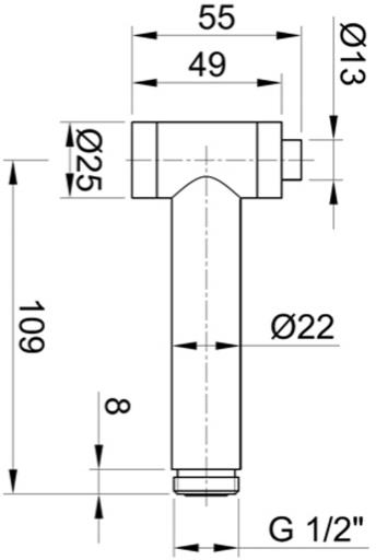 Additional image for Douche With Wall Bracket & Hose (Stainless Steel).