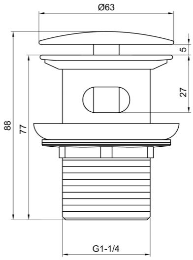 Additional image for Freeflow Basin Waste (Slotted, Stainless Steel).