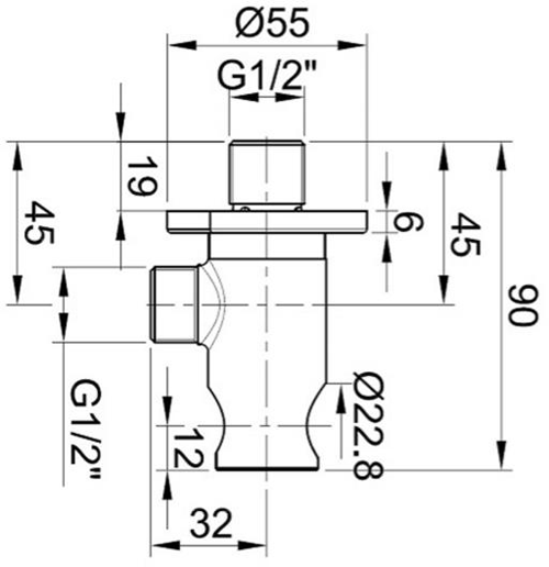 Additional image for Shower Wall Outlet Elbow  With Handset Holder (Stainless Steel).