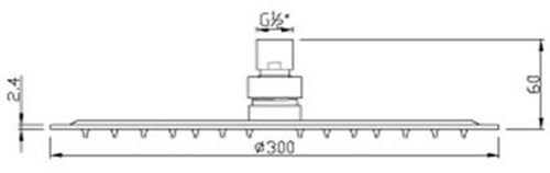 Additional image for Glide Round Shower Head (300mm, Stainless Steel).