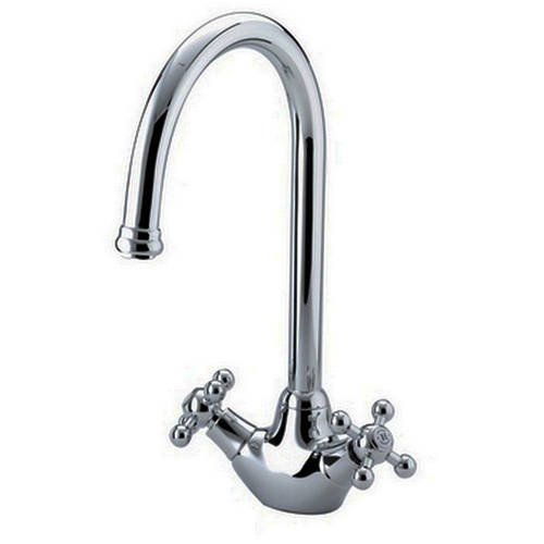 Additional image for Lincoln Kitchen Tap With Crosshead Handles (Chrome).