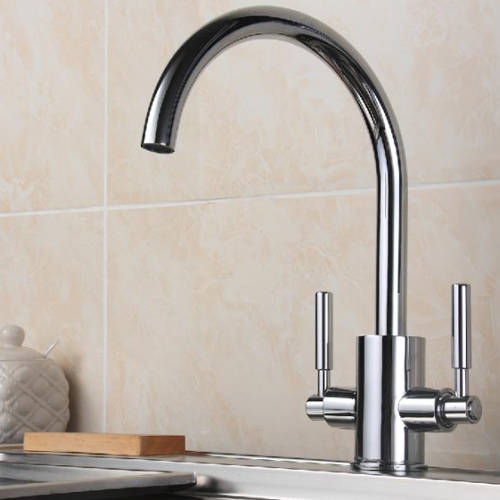 Additional image for Newbury Kitchen Tap With Lever Handles (Chrome).