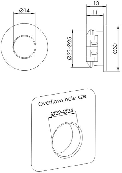 Additional image for Overflow Cover For Pace Basin (Brushed Brass).