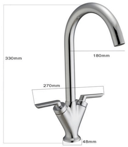 Additional image for Reach Kitchen Tap With Lever Handles (Chrome).