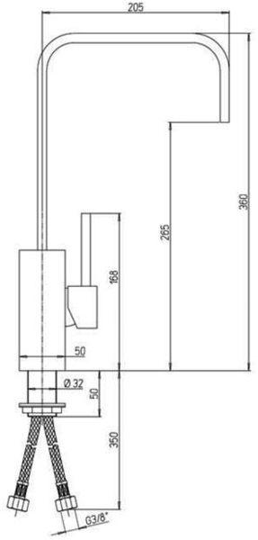 Additional image for Dax Kitchen Tap With Swivel Spout (Chrome).