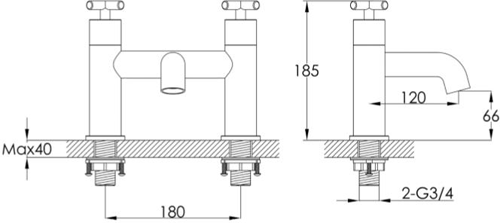 Additional image for Tall Basin & Bath Filler Tap Pack (Matt Black).