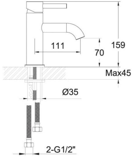 Additional image for Basin & Floor Standing Bath Shower Mixer Tap With Kit (Matt Black).