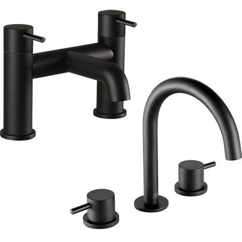 Additional image for 3 Hole Basin & Bath Filler Tap Pack (Matt Black).