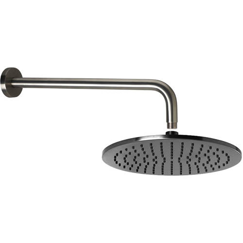 Additional image for 250mm Round Shower Head With Wall Mounting Arm (Br Black).