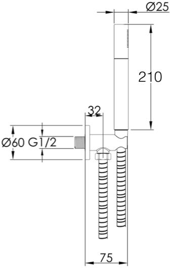 Additional image for Thermostatic Shower Valve, 250mm Head, Ceiling Arm & Kit (Br Black).