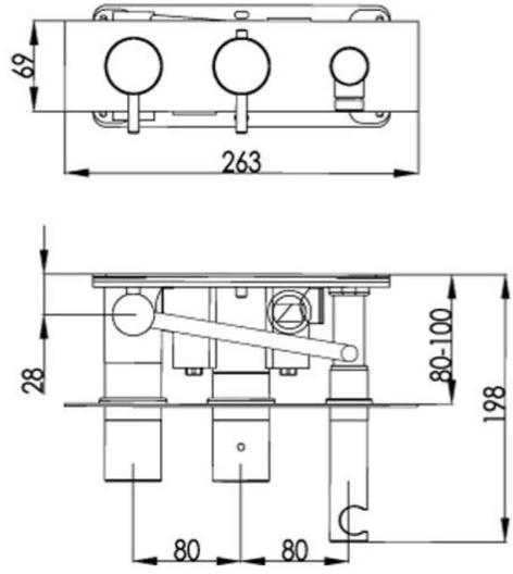 Additional image for Thermostatic Shower Valve, 250mm Head, Ceiling Arm & Kit (Br Black).