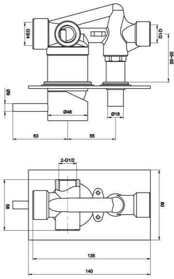 Additional image for Manual Shower Valve With 300mm Head, Arm & Kit (Matt Black).