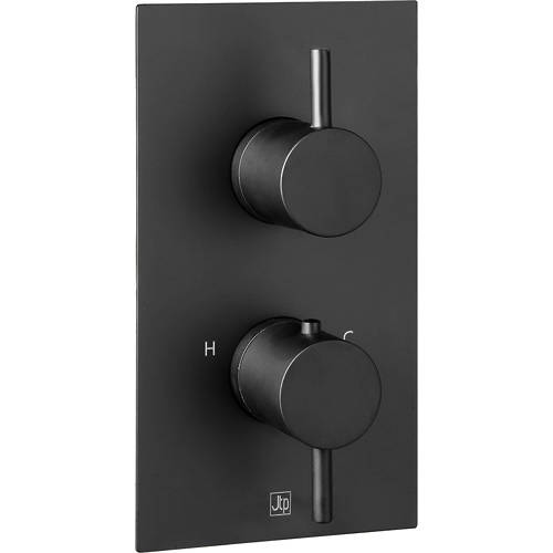 Additional image for Thermostatic Shower Valve, Ceiling Arm & 250mm Head (Matt Black).