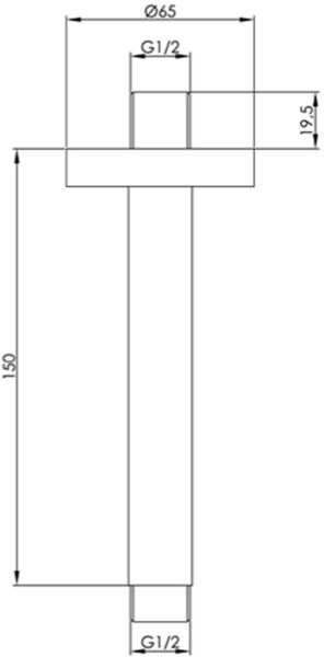 Additional image for Thermostatic Shower Valve, 250mm Head, Ceiling Arm & Kit (Br Brass).