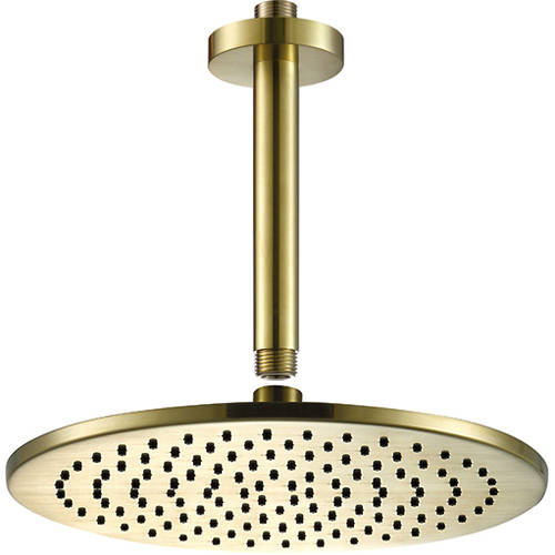 Additional image for Thermostatic Shower Valve, 300mm Head, Ceiling Arm & Kit (Br Brass).