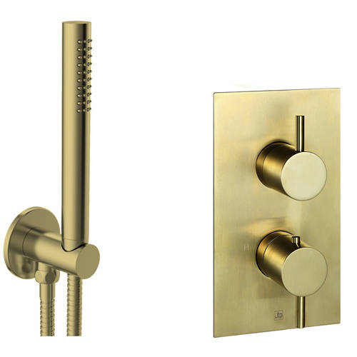 Additional image for Thermostatic Shower Valve, 300mm Head, Ceiling Arm & Kit (Br Brass).