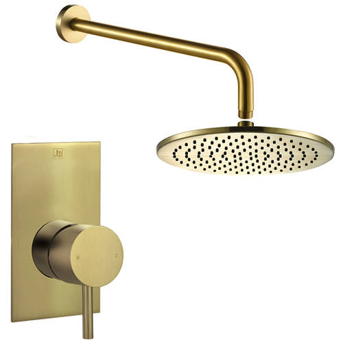 Additional image for Manual Shower Valve With Wall Arm & 250mm Head (Br Brass).
