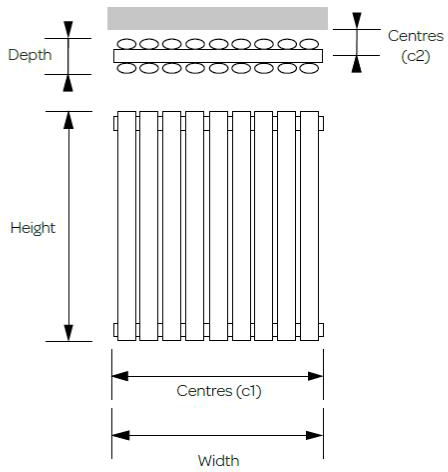 Additional image for Aspen Radiator 970W x 600H mm (Double, Stainless Steel).