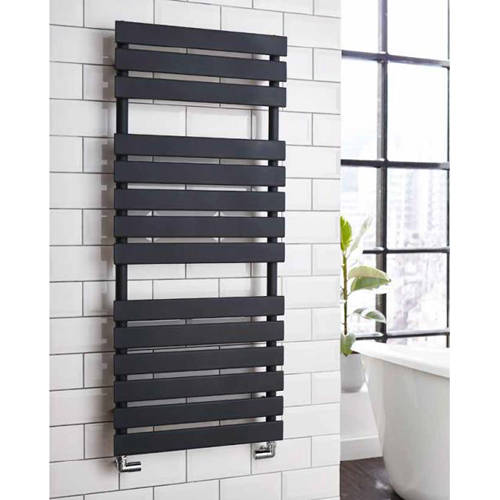 Additional image for Atlantic Heated Towel Rail 500W x 1185H mm (Matt Black).